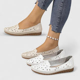 Sabrinas Brancas com Furos Mulher | Elegantes Primavera Verão
