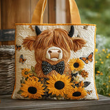 Bolso Acolchado - Vaca das Terras Altas com Girassóis