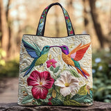 Bolso Acolchado - Colibri e Flores Brancas