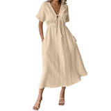 Inge™ | Vestido maxi descontraído com decote em V