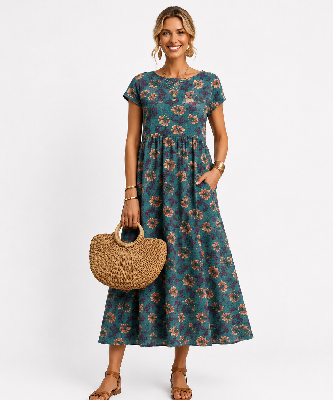 Florene | vestido de verão de manga curta