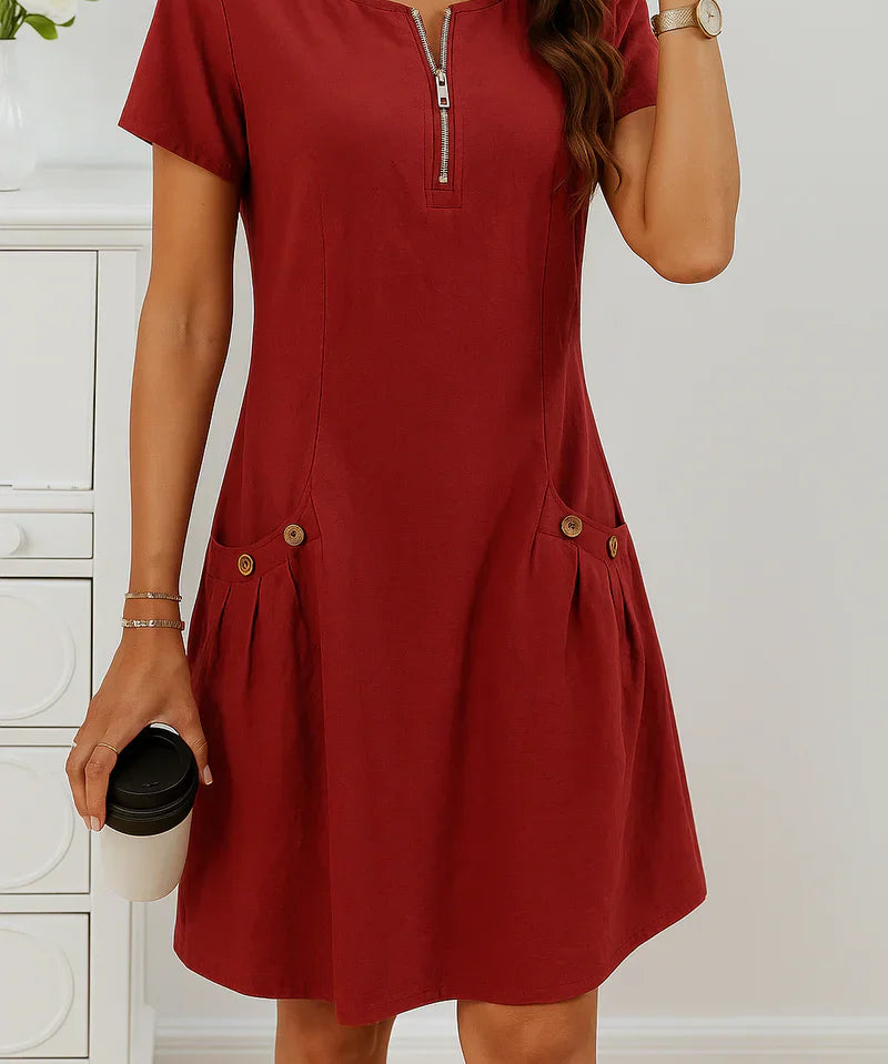 MARIELLA | Vestido de Verão com fecho elegante, bolsos práticos e conforto diário