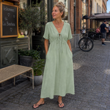 Inge™ | Vestido maxi descontraído com decote em V
