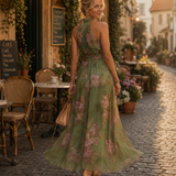Marianne™ | Vestido maxi halter floral