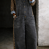 Amanda™ | Macacão camisa em denim