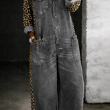 Amanda™ | Macacão camisa em denim