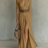 Tânia - Vestido Maxi de Linho