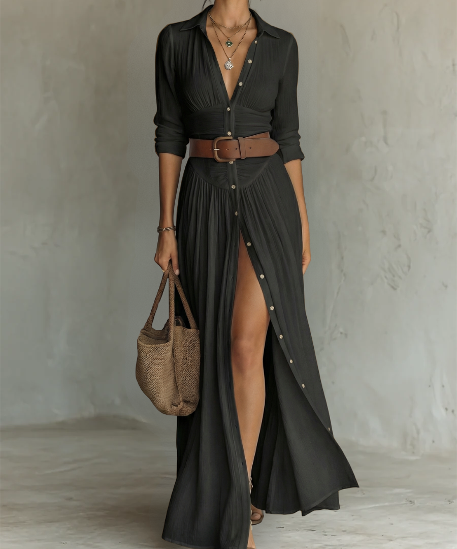 Tânia - Vestido Maxi de Linho