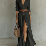 Tânia - Vestido Maxi de Linho