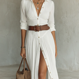 Tânia - Vestido Maxi de Linho