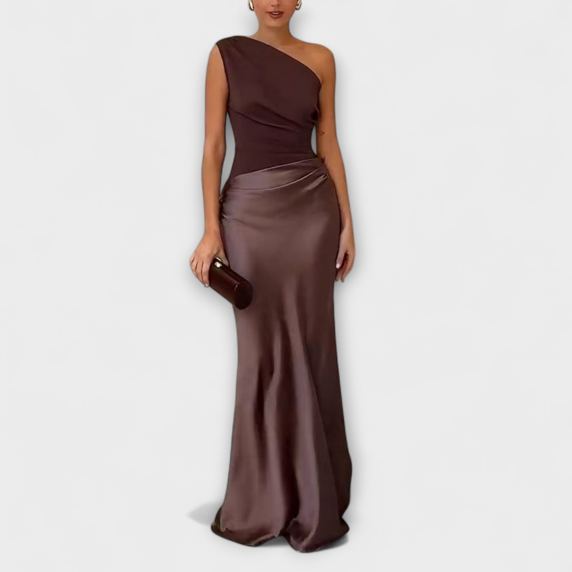 Sereia maxi elegante de um ombro