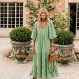 Apolline | Vestido Midi com Decote em V e Manga Três Quarters