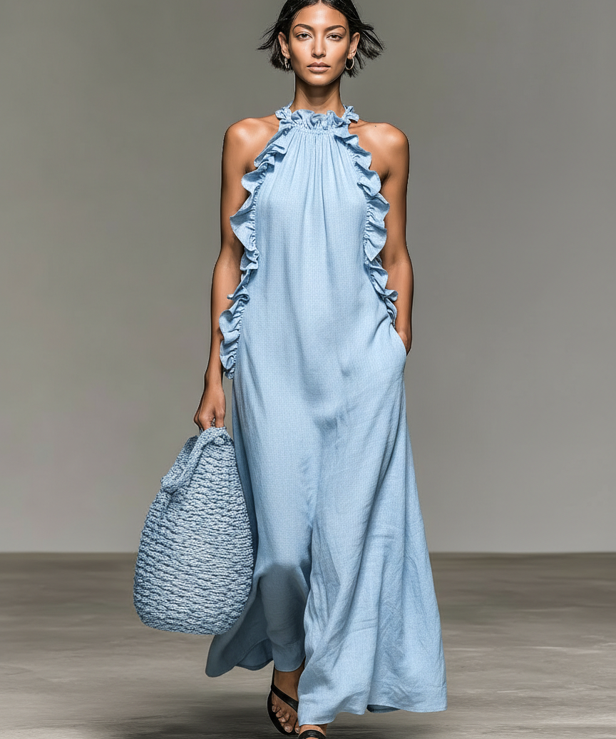 Margarida - Vestido Maxi Sem Mangas em Linho