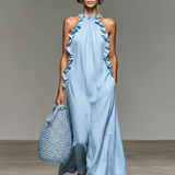 Margarida - Vestido Maxi Sem Mangas em Linho