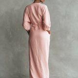 Lara - Vestido Maxi Linho Rosa