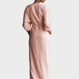 Vestido Maxi de Linho com Decote em V