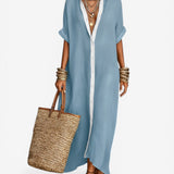 Oria - Vestido Camiseiro Midi