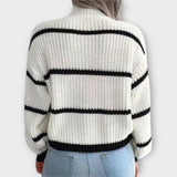 Chavala - Pullover de Gola Alta com Risca