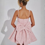 Vestido Mini com Laço de Lantejoulas Dazzling Victoria