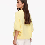 Pullover de Lã Tricotada Amarelo com Mangas 3/4