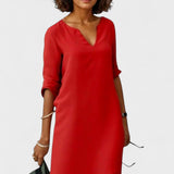 Luísa | Vestido Midi Vermelho de Verão