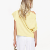 Top de Um Ombro em Amarelo Claro
