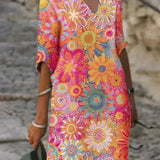 Rita | Vestido Midi Floral Vibrante