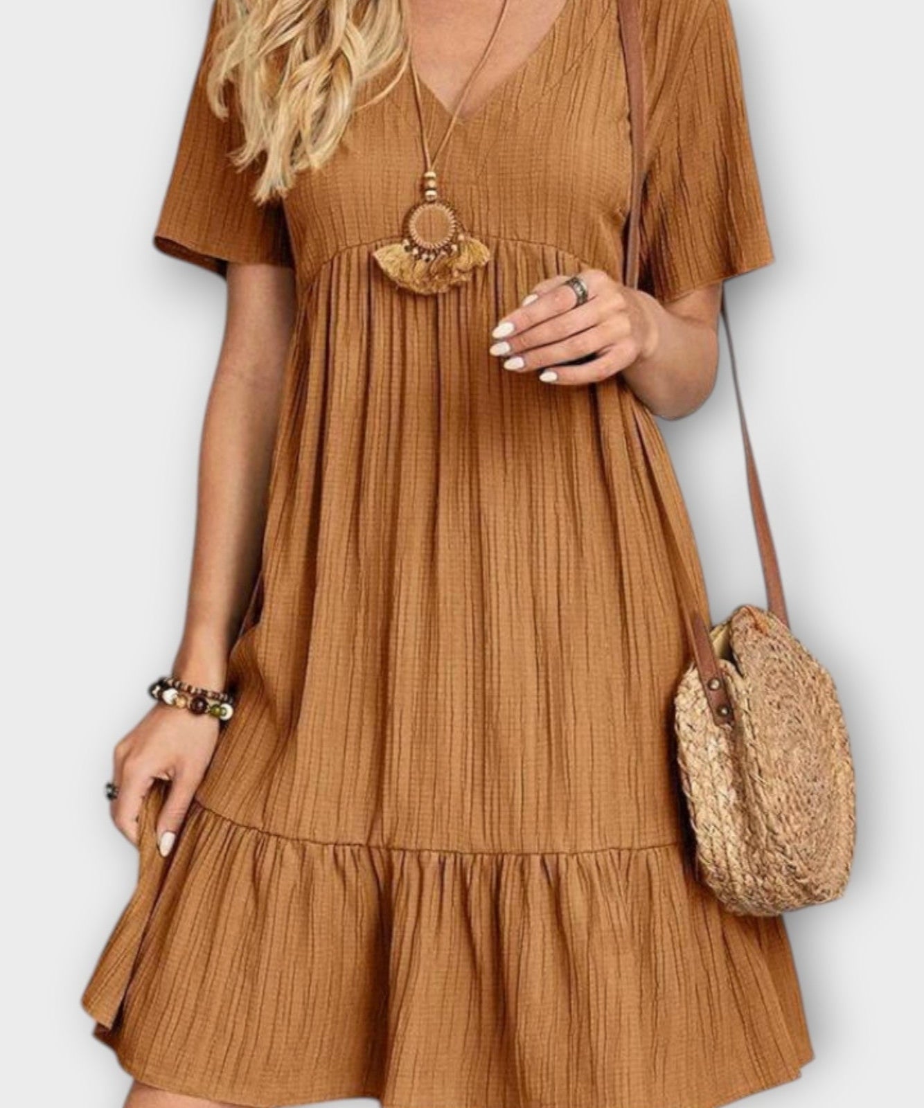 Mariana | Vestido Boho Lilás de Verão