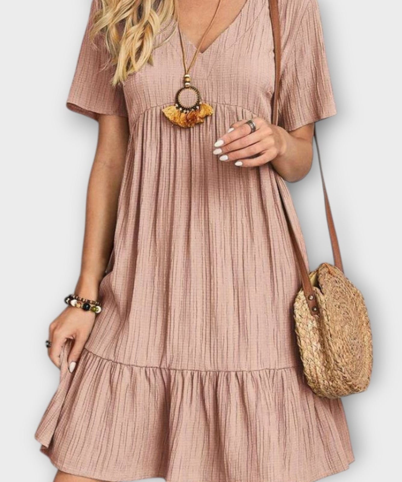 Mariana | Vestido Boho Lilás de Verão
