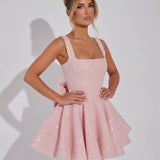 Vestido Mini com Laço de Lantejoulas Dazzling Victoria