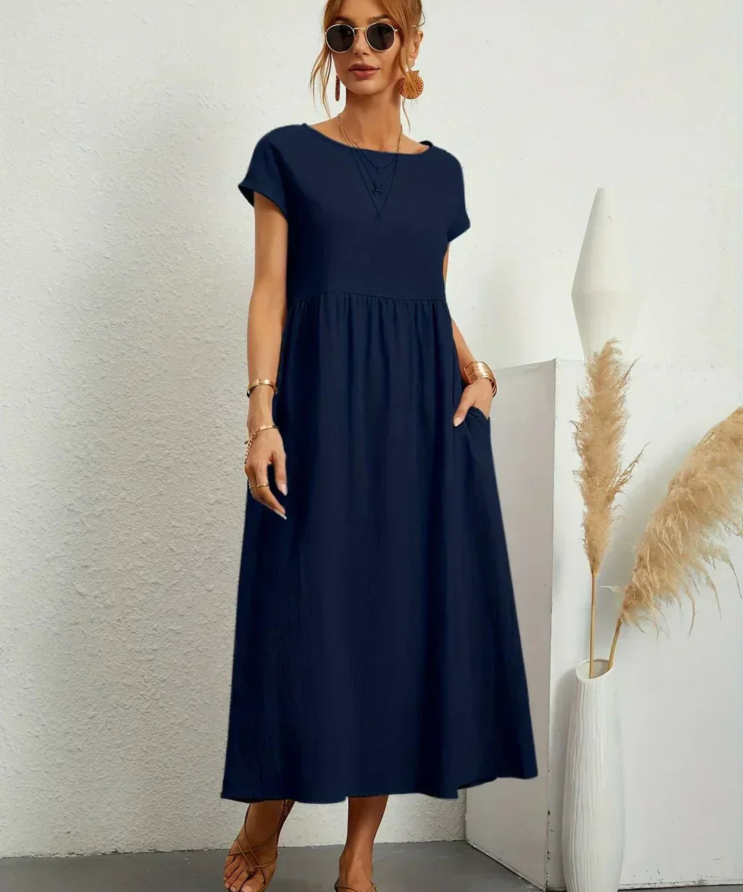 HEIKE | VESTIDO MIDI FLUIDO DE ELEGÂNCIA ATEMPORAL