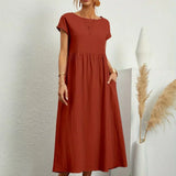 Inês - Vestido Midi Algodão Bolsos