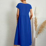 Inês - Vestido Midi Algodão Bolsos