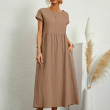 Inês - Vestido Midi Algodão Bolsos