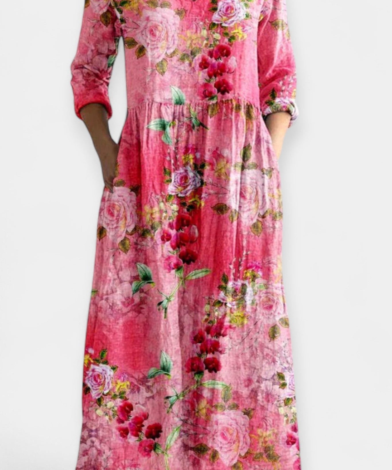 Patrícia | Vestido Floral Leve Maxi Verão