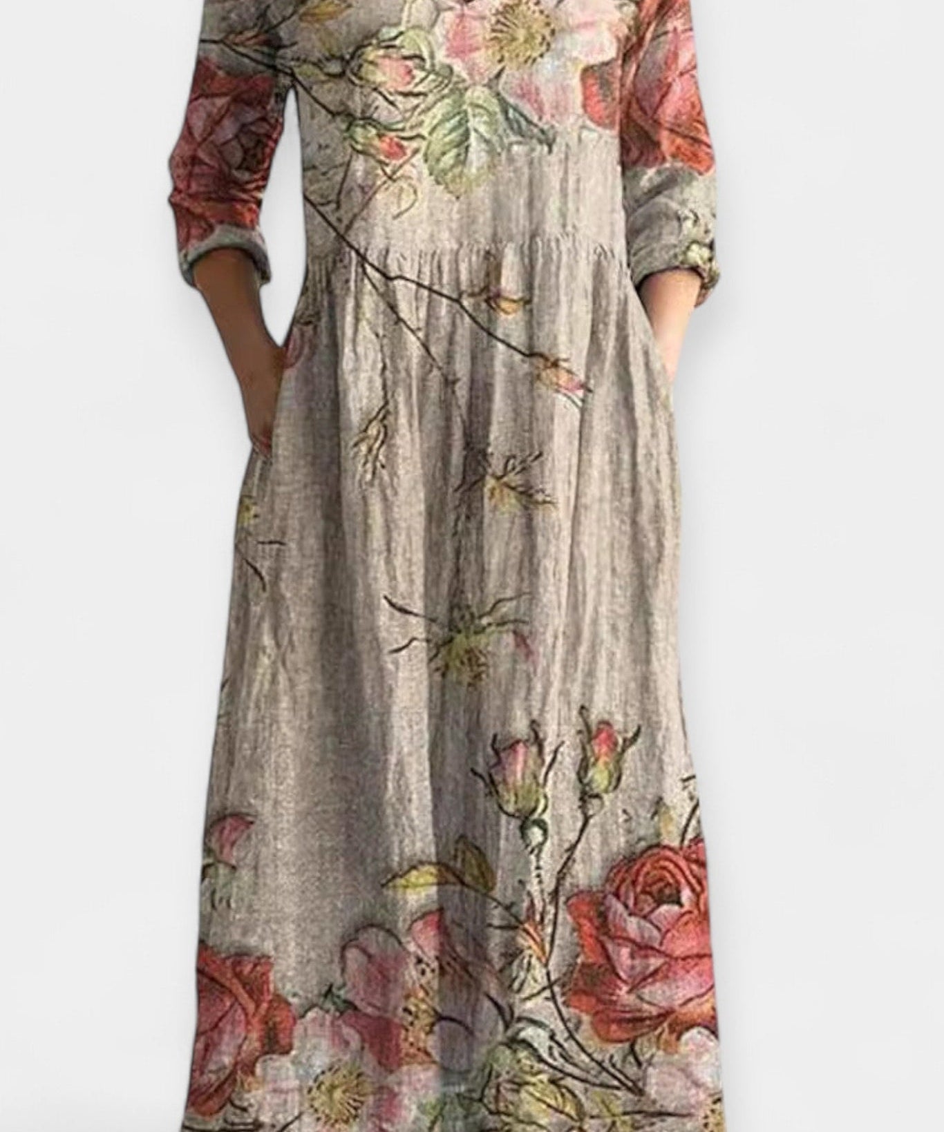 Patrícia | Vestido Floral Leve Maxi Verão