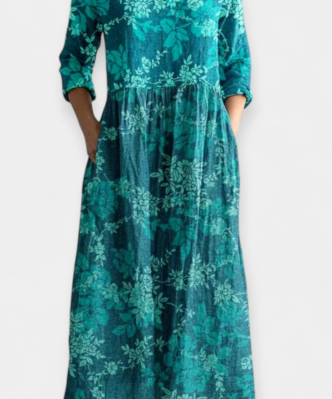 Patrícia | Vestido Floral Leve Maxi Verão