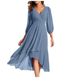 VITTORIA | Vestido elegante com bainha assimétrica e mangas fluídas Look refinado para qualquer ocasião