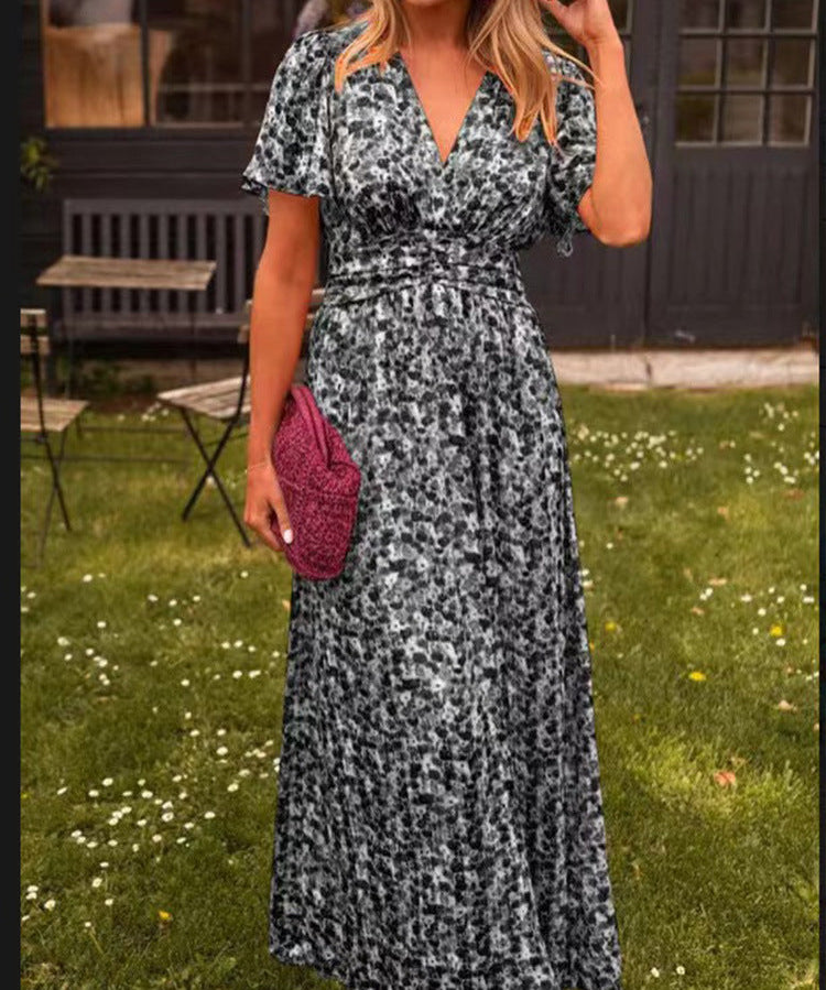 Élina – Vestido longo fluido com flores