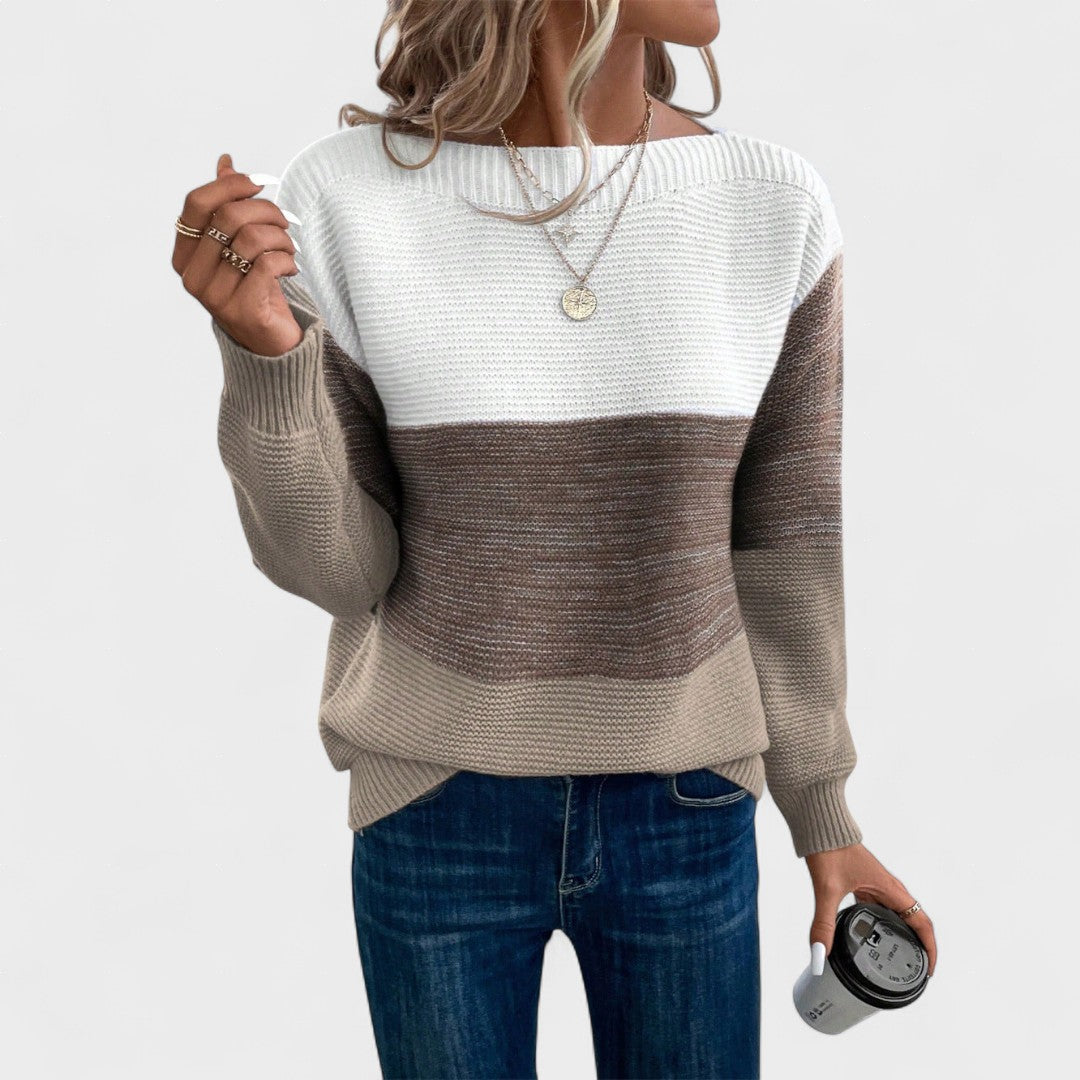 Camille | Pullover de Malha em Blocos de Cor