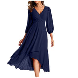 VITTORIA | Vestido elegante com bainha assimétrica e mangas fluídas Look refinado para qualquer ocasião