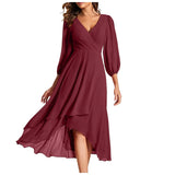 VITTORIA | Vestido elegante com bainha assimétrica e mangas fluídas Look refinado para qualquer ocasião