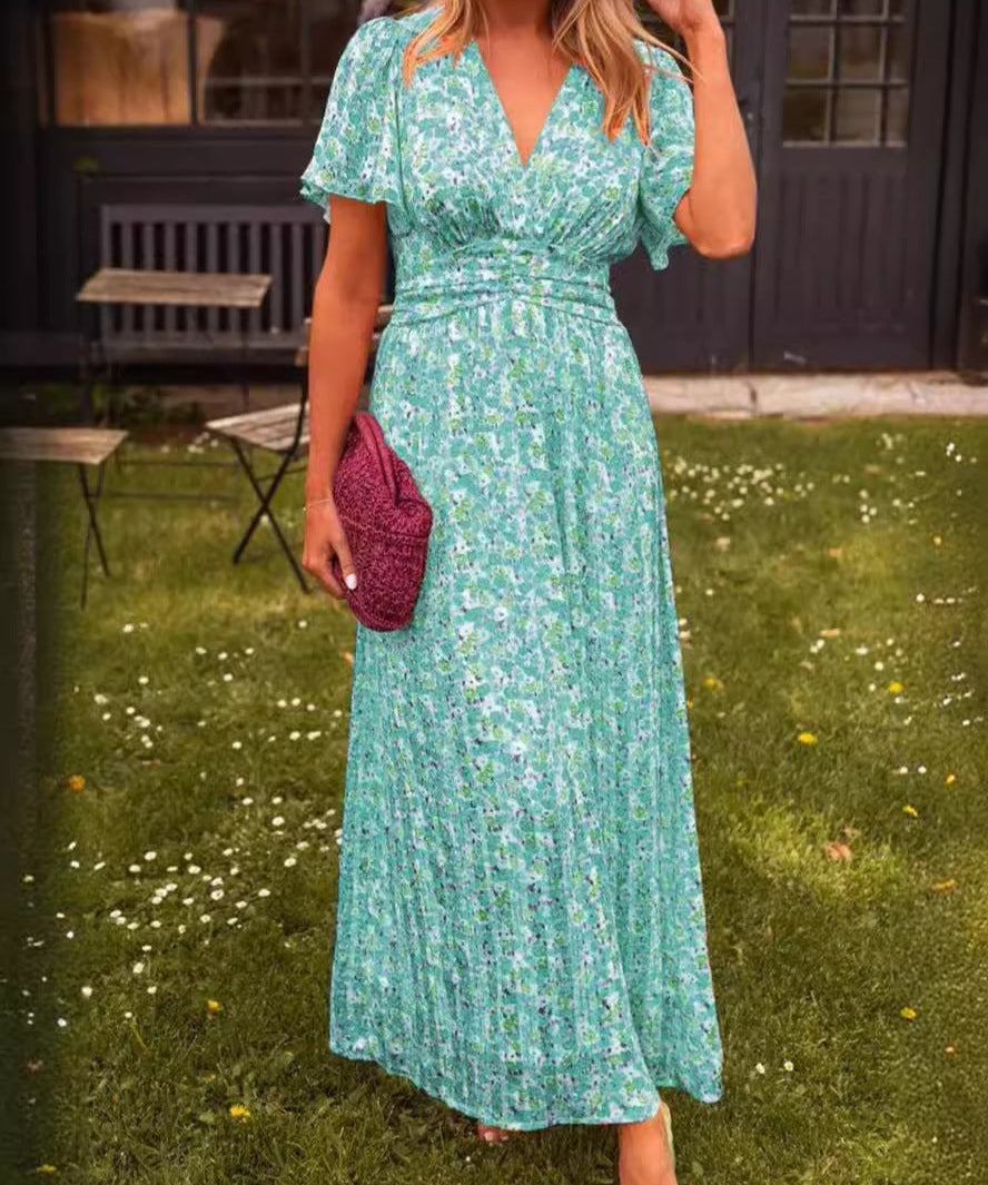 Élina – Vestido longo fluido com flores
