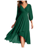 VITTORIA | Vestido elegante com bainha assimétrica e mangas fluídas Look refinado para qualquer ocasião