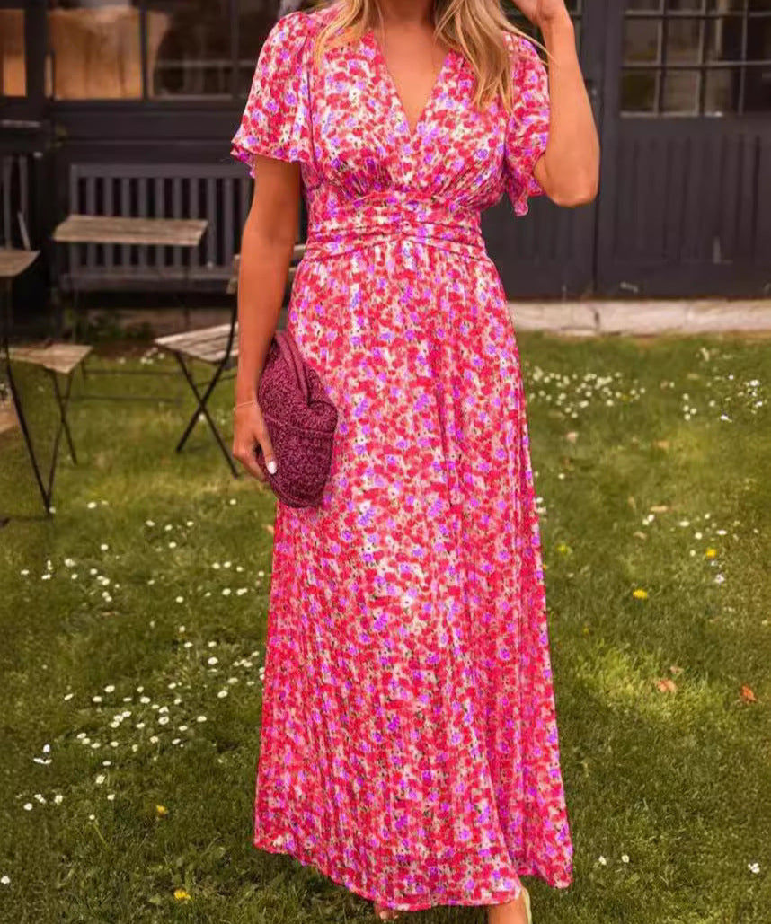 Élina – Vestido longo fluido com flores