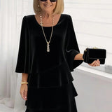 Margaux – Vestido midi elegante com volantes