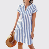 Maartje™ | Vestido de camisa leve de verão com riscas