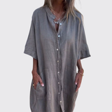 Milena™ | Vestido de verão em linho com botões