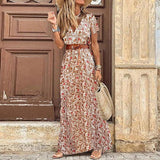 Justine™ – Vestido longo boémio fluido com cinto
