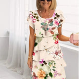Camille | Elegante vestido branco fluido com rendas